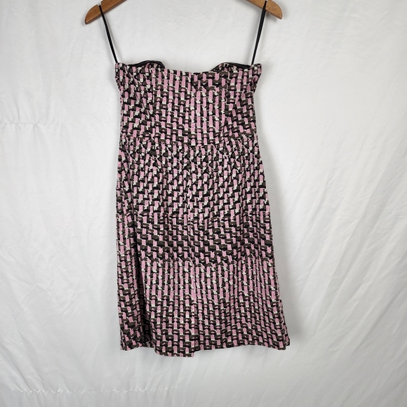 NWT Banana Republic Petite Abstract Silk Pink Pockets Dress Strapless, 4P - Picture 15 of 16
